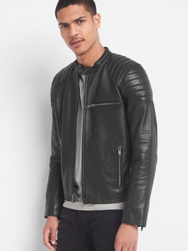 Men’s Jet Black Biker Leather Jacket