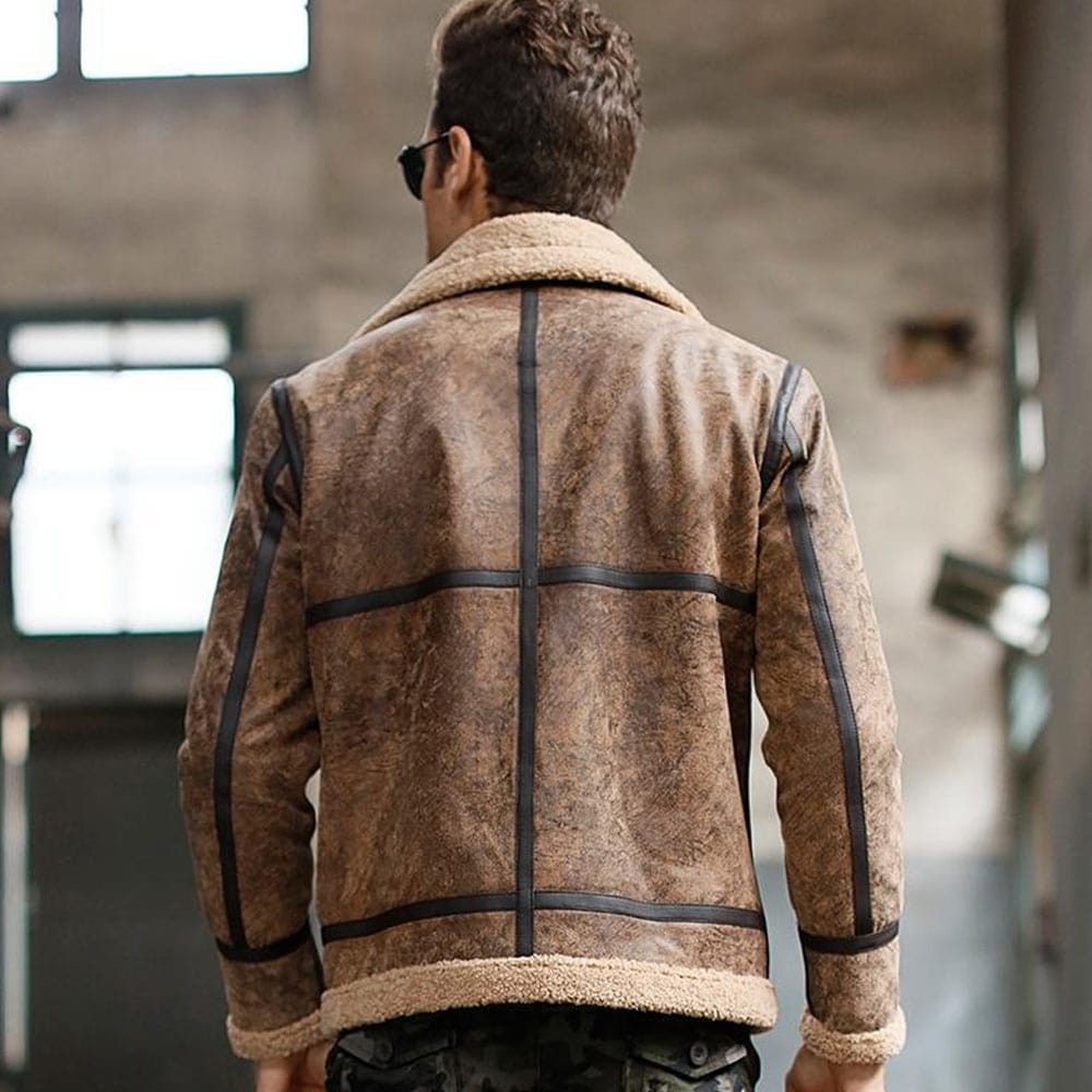 Real Leather Warm Aviator Jacket