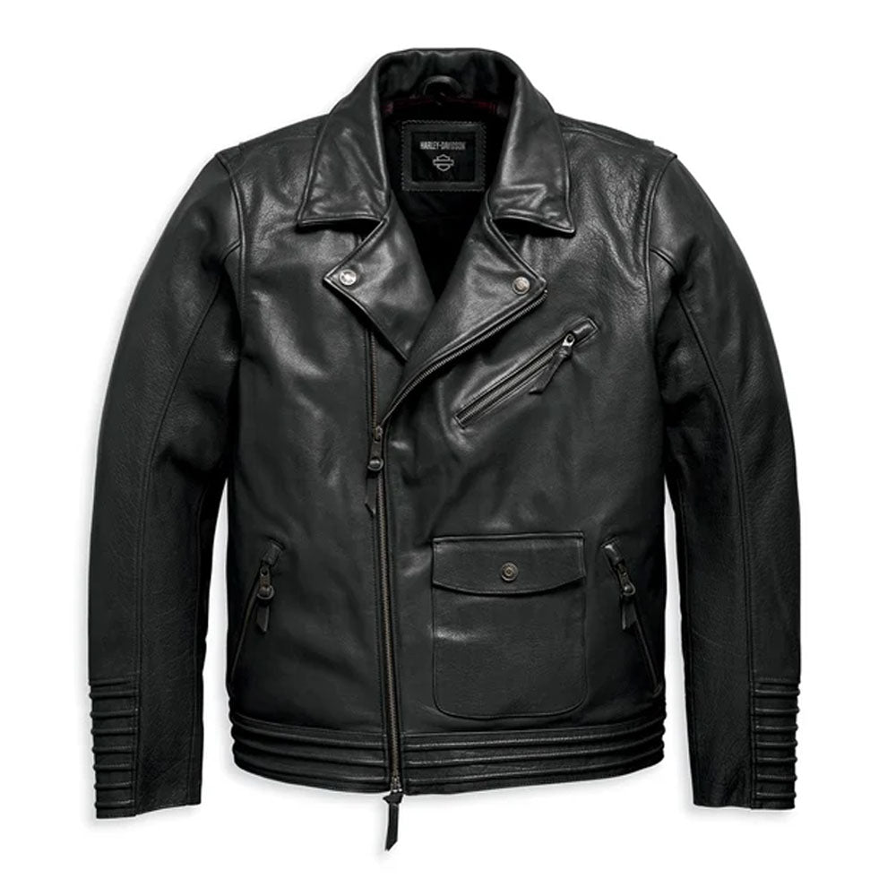 Men's Maverick Leather Biker Jacket - Black