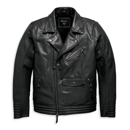 Men's Maverick Leather Biker Jacket - Black