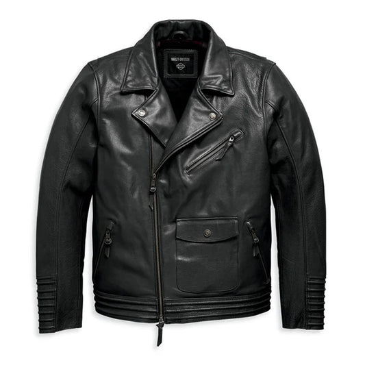 Men's Maverick Leather Biker Jacket - Black