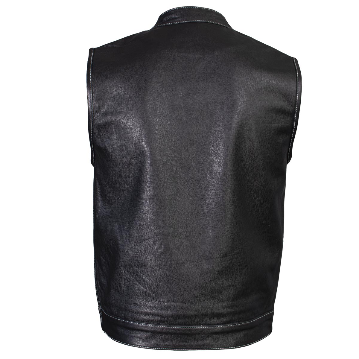 Men's 'Dagger’ Black Leather MC Vest
