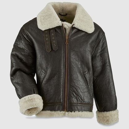U.S. Military WW2 Reproduction Sheepskin Leather B3 Flight Jacket