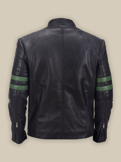 Men Black Trooper Leather Jacket