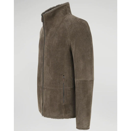 LEO - Grey Stone Shearling Jacket