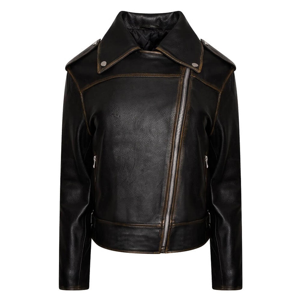 Women’s Oversized Washed Biker Jacket – Margot