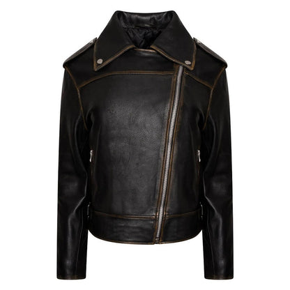 Women’s Oversized Washed Biker Jacket – Margot