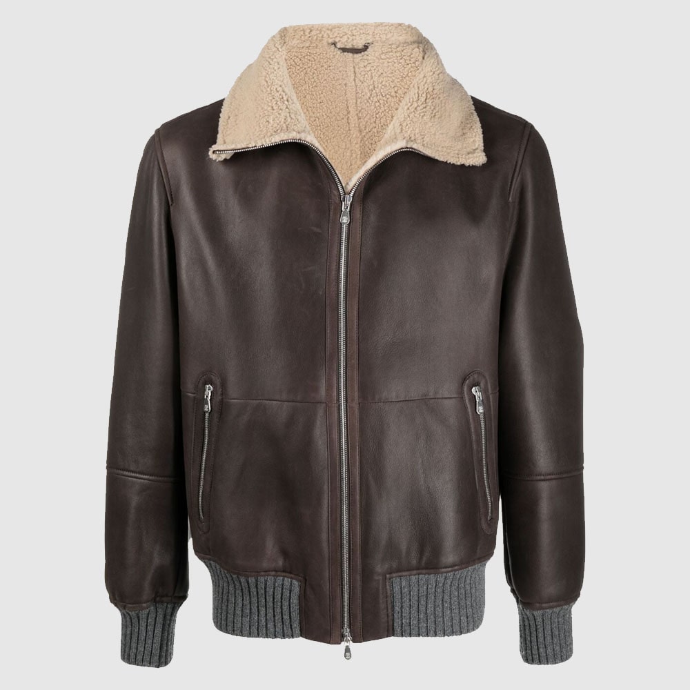 Brunello Cucinelli aviator leather jacket Sheepskin Jacket
