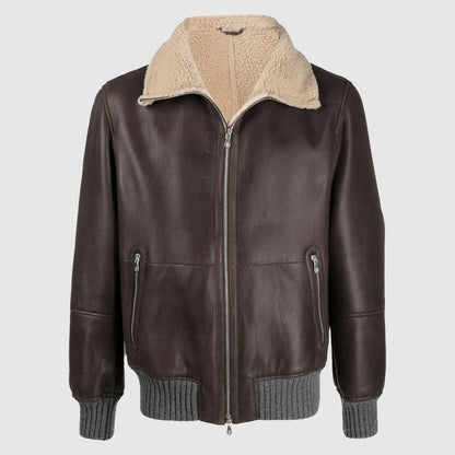 Brunello Cucinelli aviator leather jacket Sheepskin Jacket