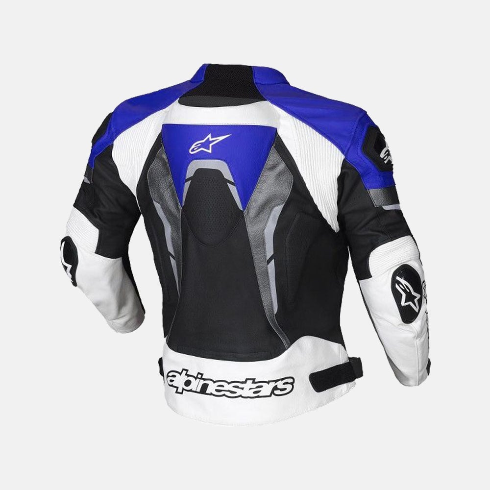 Alpinestars Blue Croes Celer Leather Motorcycle Motogp Leather Jacket