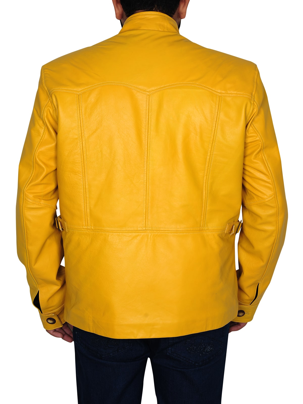 Fire Yellow Stylish Leather Jacket