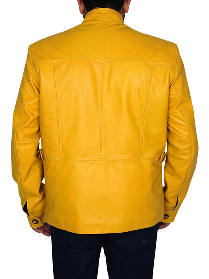 Fire Yellow Stylish Leather Jacket