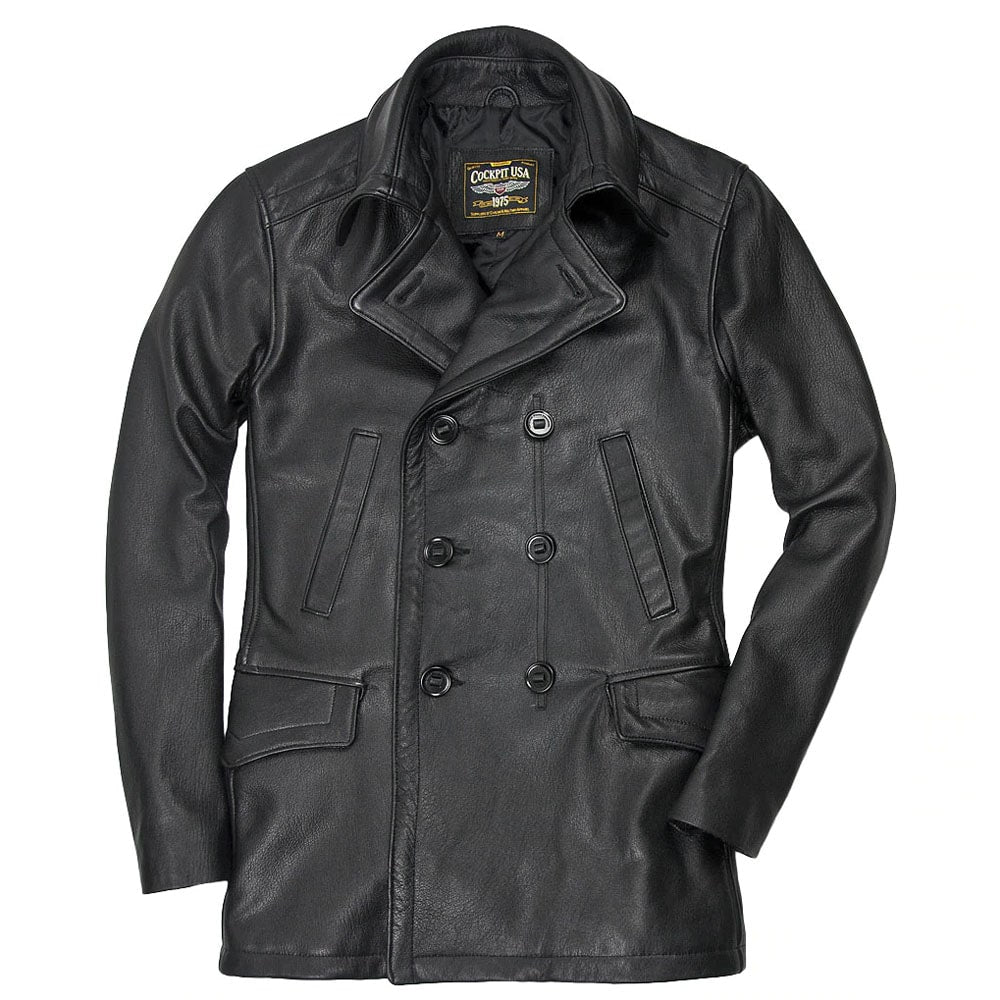 Vintage Leather Naval Officer's Coat