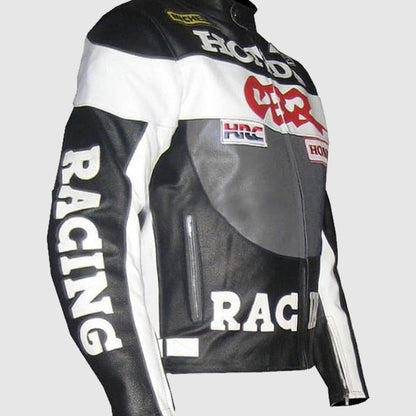 CE Approved Protections Men Honda Motorcycle Leather Jacket