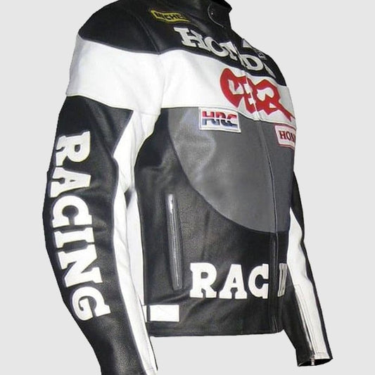 CE Approved Protections Men Honda Motorcycle Leather Jacket