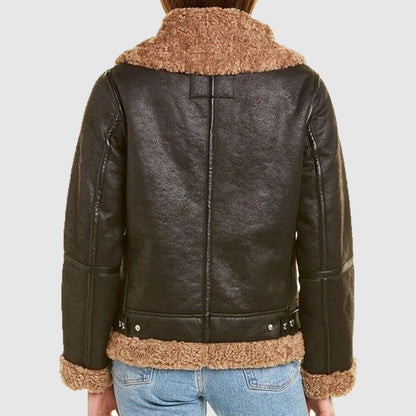 Sam Edelman Women's Black Sid Short Aviator Jacket