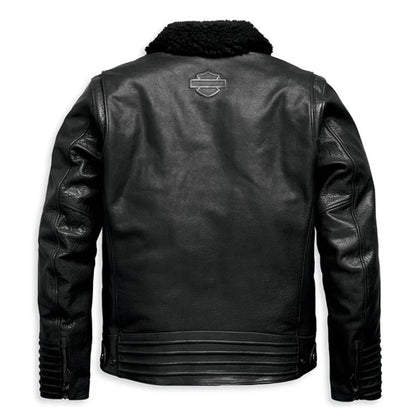Men's Maverick Leather Biker Jacket - Black
