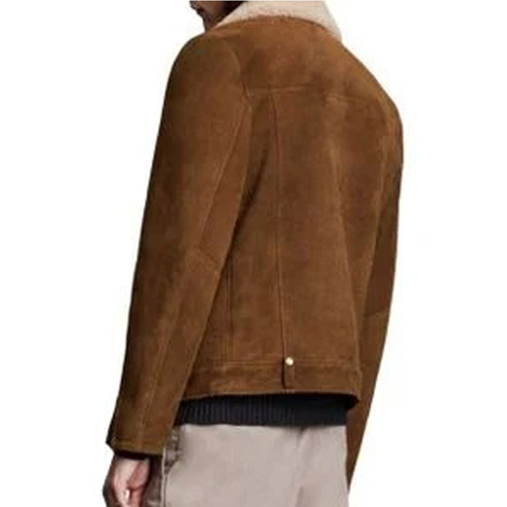 Men’s Brown Malmo Shearling Biker Jacket