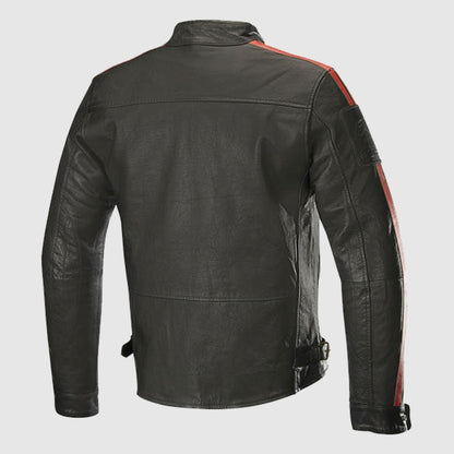 Honda Mens Biker Jacket Retro Vintage Leather Jacket