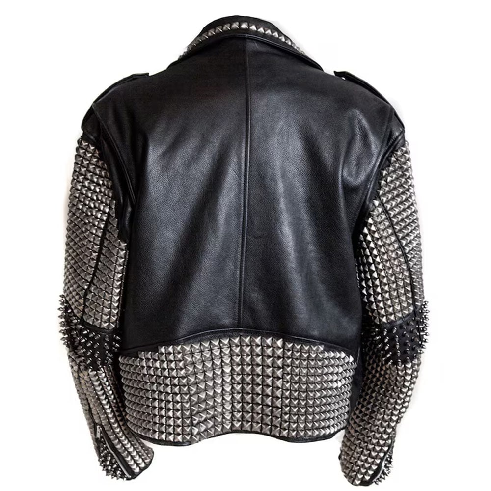 Custom Studded Leather Motorcycle Jacket