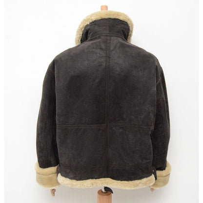 Men's Leather Shearling B-3 Aviator Brown Flight Bomber Jacket