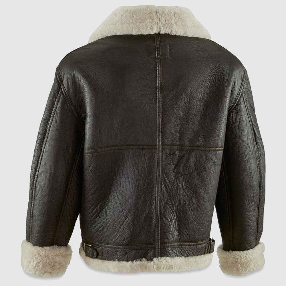 U.S. Military WW2 Reproduction Sheepskin Leather B3 Flight Jacket