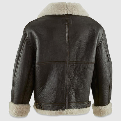 U.S. Military WW2 Reproduction Sheepskin Leather B3 Flight Jacket