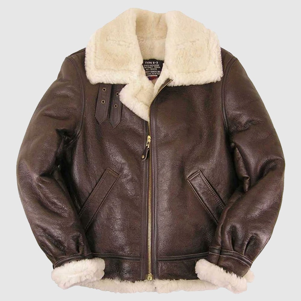 B-3 Sheepskin Bomber Jacket, shearling leather jacket