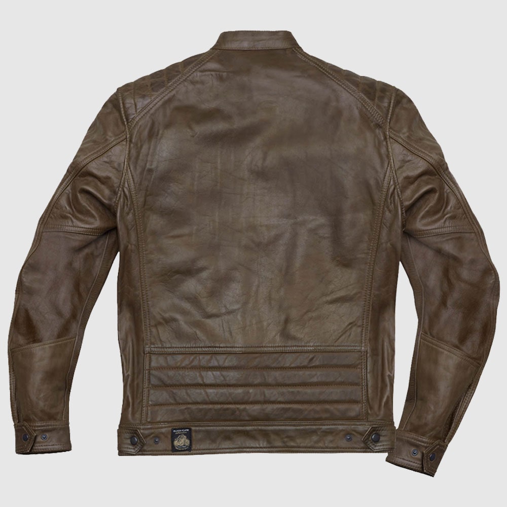 Black Cafe London Houston Motorcycle Leather Jacket For Men’s