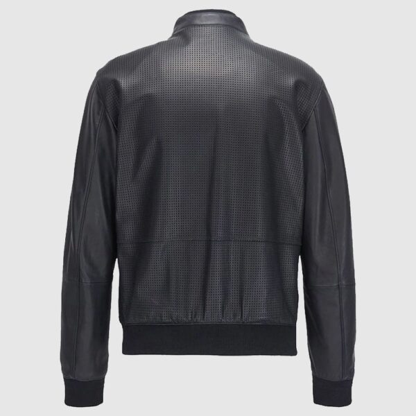 Bomber Jacket in Perforated Leather