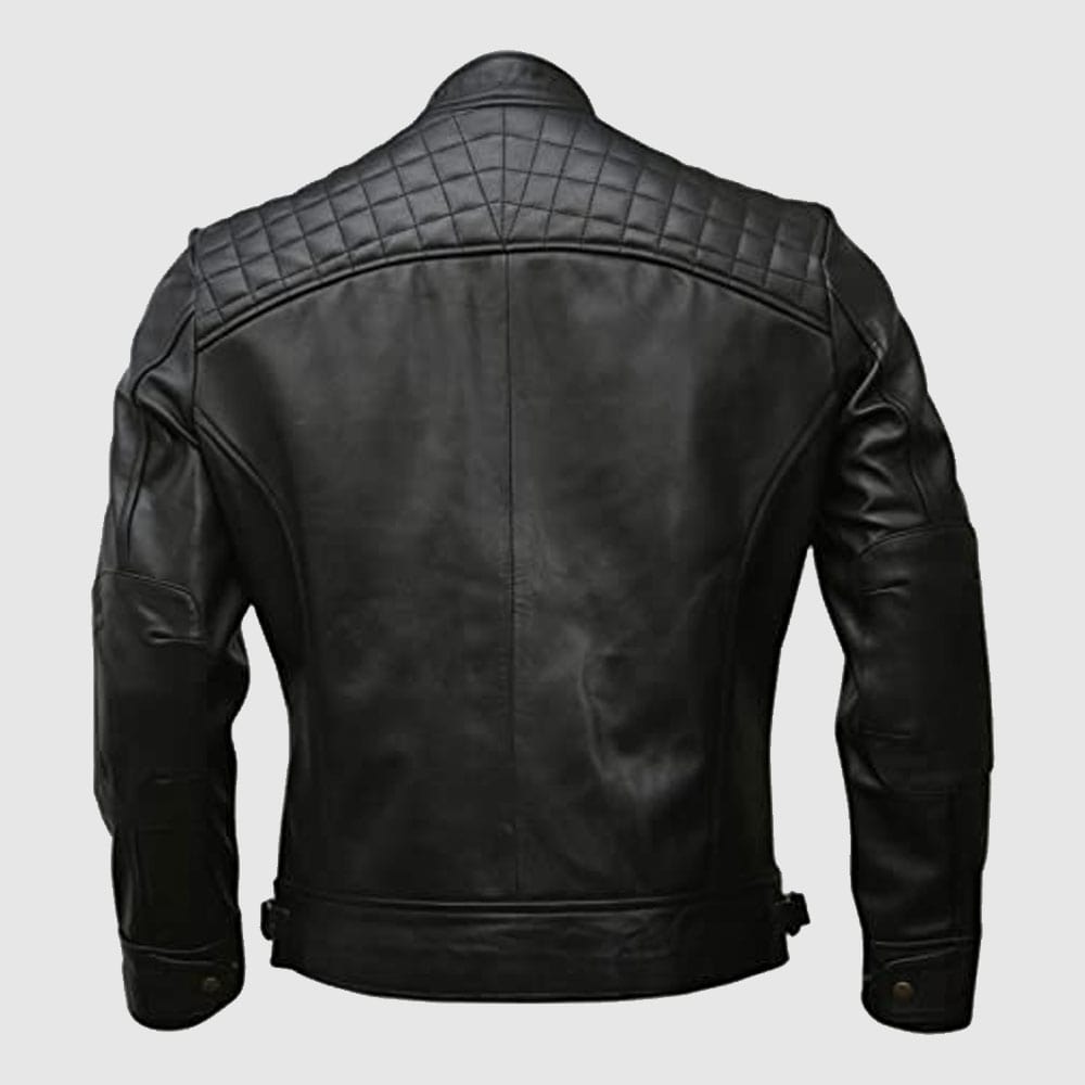 Mens Genuine Leather Biker Jacket Black Motorcycle Jackets