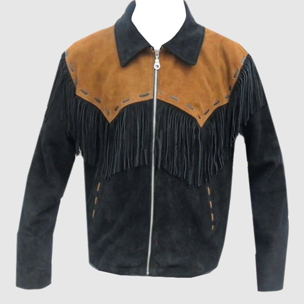 Men's Western coat cowboy suede leather jacket