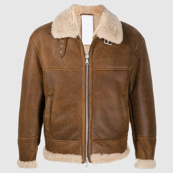 Rome Brown Shearling Leather Jacket sheepskin jacket