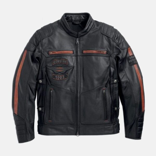 Mens Exmoor Reflective Wing Motorcycle Leather Jacket