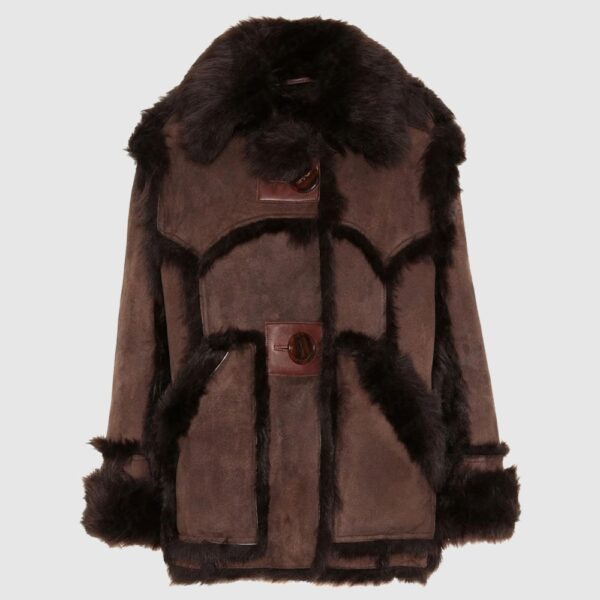 Brown Shearling Leather Coat