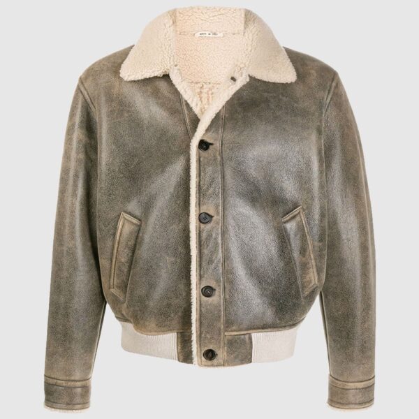 Shearling Jacket Distressed Leather Jacket
