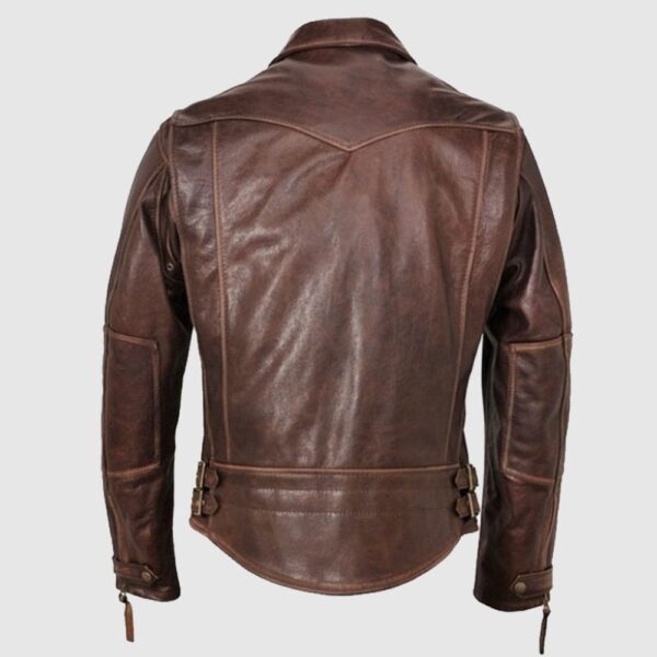 Mens Antique Brown Leather Jacket. Brown Fashion Biker Leather Jacket
