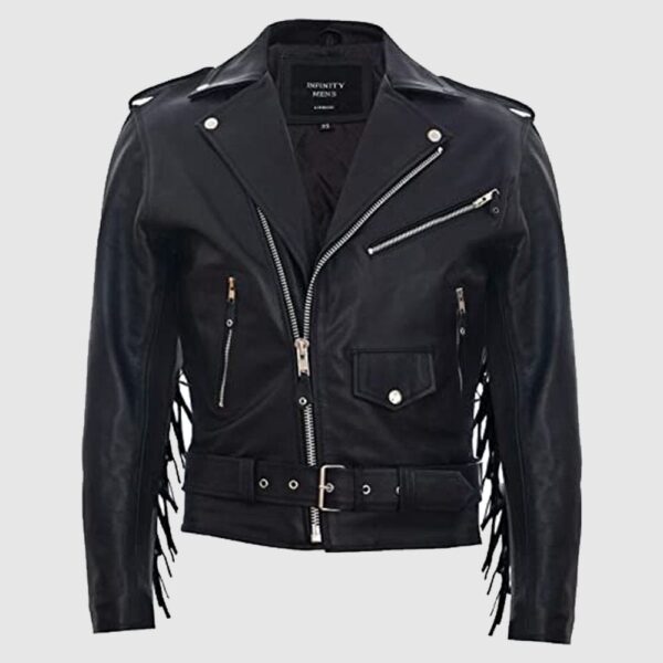Leather Brando Tasseled Motorcycle Jacket