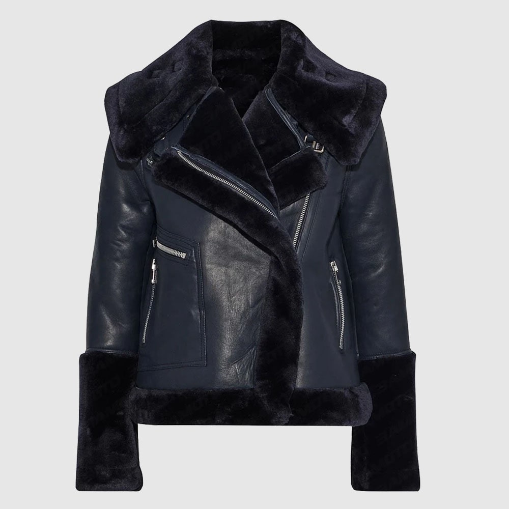 Lambskin Leather And Faux Fur Coat