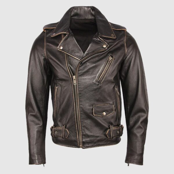Brown Genuine Leather Motorcycle Jacket