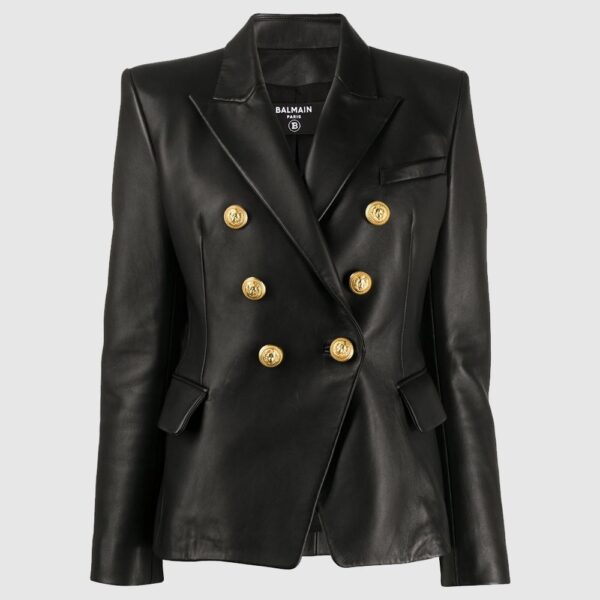 Balmain leather jacket women leather Blazer leather coat