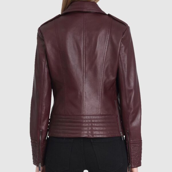 Gia Collared Leather Jacket For Women