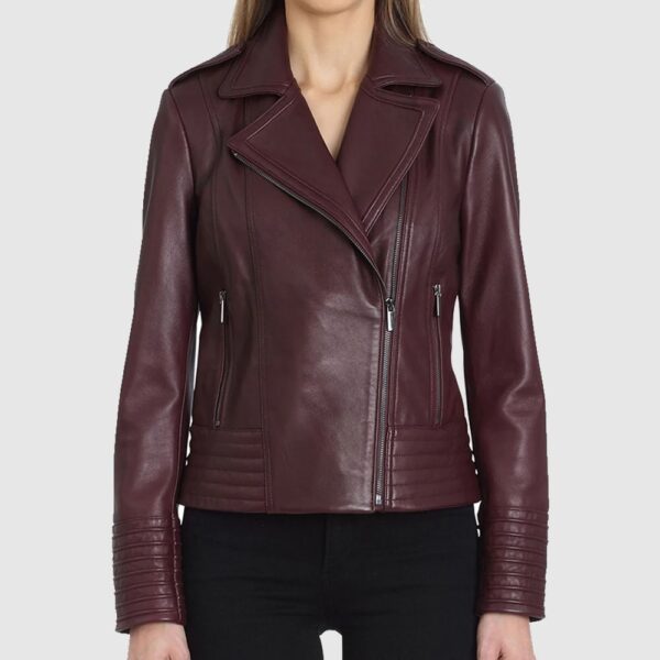 Gia Collared Leather Jacket