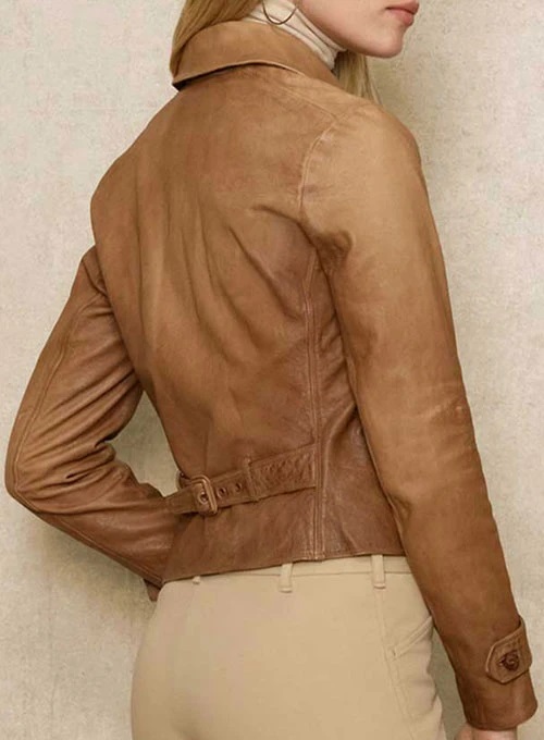 Brown Fashion Leather Jacket Women