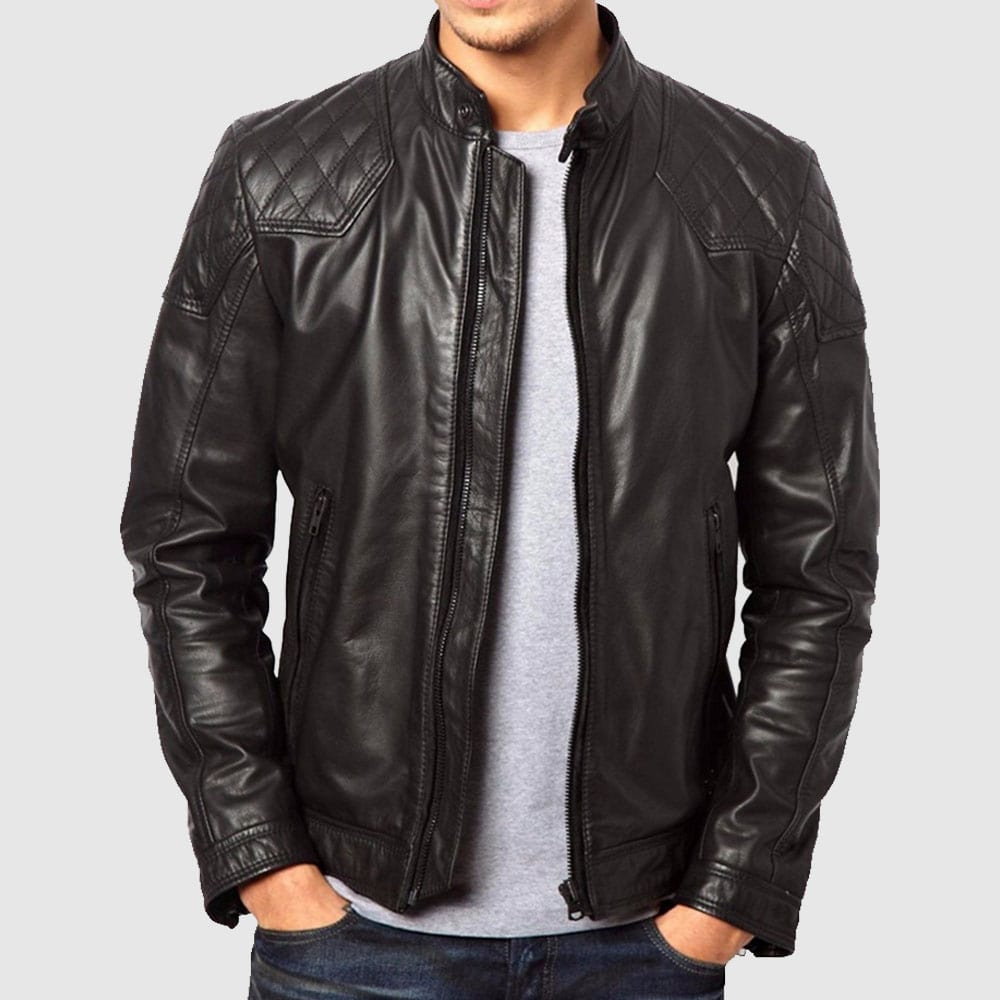Dura Quilted racer Leather Jacket