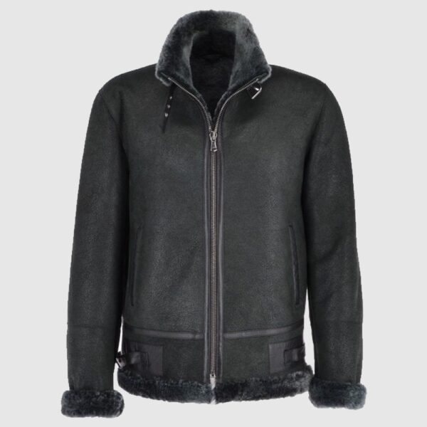 Mens Luxury Shearling Flying Leather Jacket