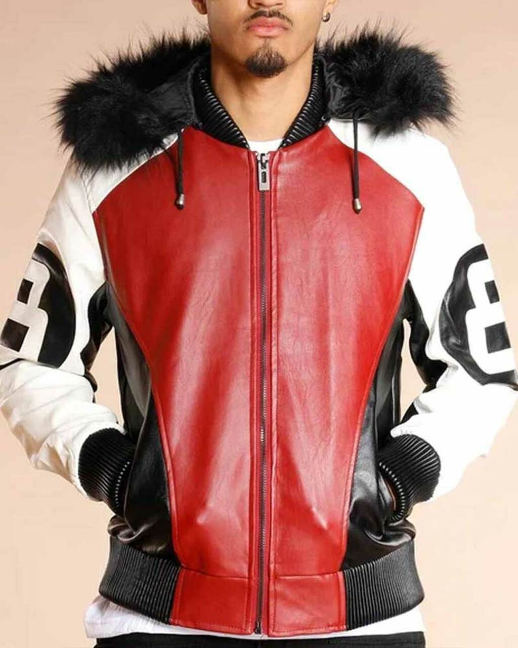 Fur Hooded Leather Jacket