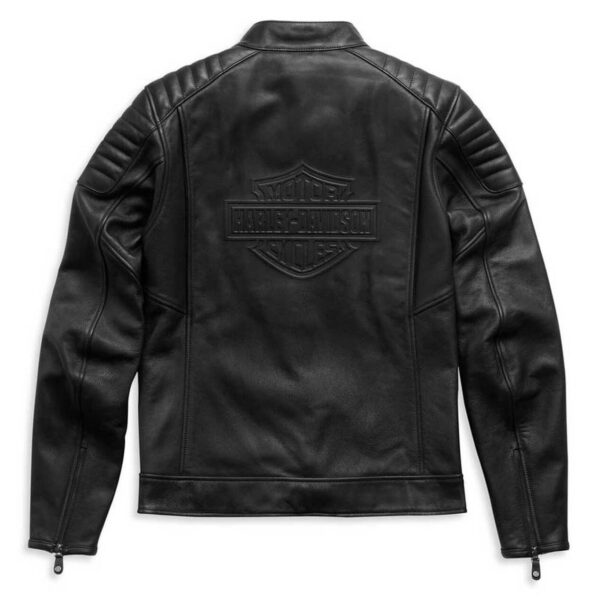 Harley-Davidson Mens Embossed Logo Padded Biker Jacket Black