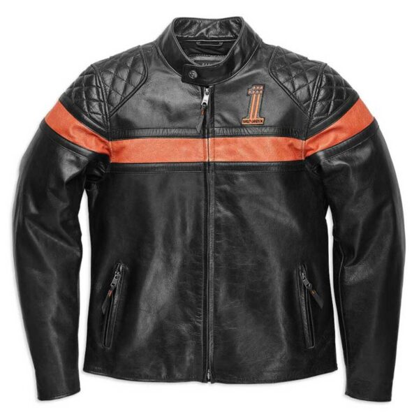 Victory Sweep Vintage Leather Jacket Black