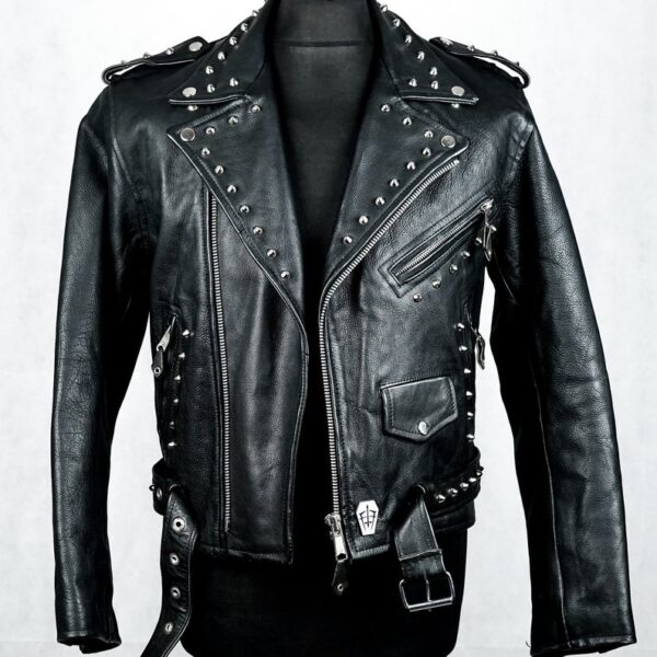 men Custom Studded Leather Jacket